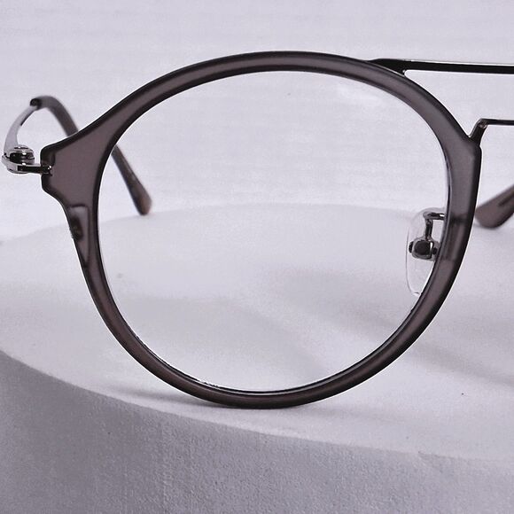 Firmoo S7227X 49-21-143 C5 Gray Crystal Full Frame Round Eyeglasses Frames - Picture 14 of 15